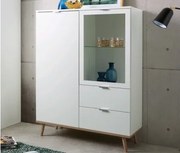 Vysoká skrinka Göteborg, biela / dub sonoma%