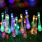 Bezdoteku LEDSolar 20 vianočné solárne reťaz kvapky multicolor, IPRO, 2W, farebné