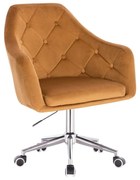 LuxuryForm DESIGN Kreslo ANDORA VELUR na striebornej podstave s kolieskami - medové