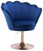 LuxuryForm DESIGN Kreslo FREY VELUR na zlatom tanieri - modré