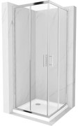Mexen Rio štvorcový sprchovací kút 80 x 80 cm, 6mm sklo, chrómový profil-číre sklo + slim sprchová vanička 5cm, 860-080-080-01-00-4010