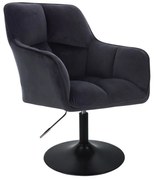 LuxuryForm DESIGN Kreslo AMALFI VELUR na čiernom tanieri - čierne