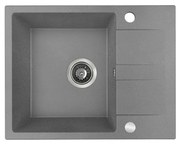 Kuchinox Laut, 1-komorový granitový drez 560x440x174 mm + sifón, šedá, LAV-SBZ_513Y