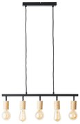 Brilliant - Luster na lanku TIFFANY 5xE27/28W/230V čierna/bambus