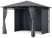 Blumfeldt Mondo, záhradný altánok, párty stan, oceľ, polyester, tmavosivý