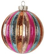 Ružovomodrá sklenená ozdoba gule - Ø 10*11 cm