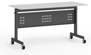 Mobilný stôl PRIMO MOBI, 140x60 cm, čierna podnož, biela