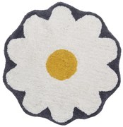 Kúpeľňový koberček Ø60cm biely Cotton Floral