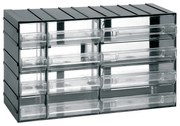 ARTPLAST Organizér 615T 382 x P 148 x H 230 mm s 4 + 4 + 4 priehľadnými zásuvkami