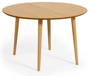 Rozkladací jedálenský stôl v dekore duba v prírodnej farbe ø 120 cm Oqui – Kave Home