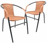 Sada záhradných stoličiek, stohovateľná, sivá/prírodná, 2 ks