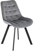 Jedálenská stolička RICK so zamatovým poťahom, sivá