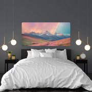 60x120cm Skalnaté hory s dúhou - textilná nálepka na stenu