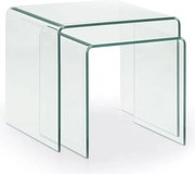 Sklenené konferenčné stolíky v súprave 2 ks 50x50 cm Burano – Kave Home