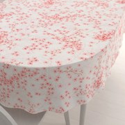 Biante Bavlnený oválny obrus Sandra SA-633 Ružové čerešňové kvety na bielom 50x100 cm