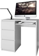 Písací stôl Lima ľavý biely matný