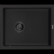 Mexen Pedro granitový jednokomorový drez 560 x 460 mm, Čierna, Sifón Čierna - 6508561000-77-B