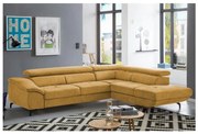 Rozkladacia rohová sedačka BRESCIA pravá, úložný priestor, žltá