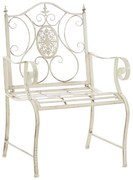 Kovová stolička Punjab s područkami - Krémová antik