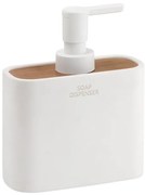 Gedy Gedy, NINFEA dávkovač mydla na postavenie, biela matná/bambus, 138002