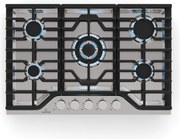 Klarstein Turbocast plynová varná doska, 304 nehrdzavejúca oceľ, 5 horákov, profesionálny liatinový držiak, horák wok