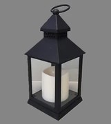 Lampáš s LED sviečkou čierna