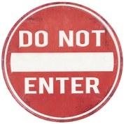 Červená guľatá kovová ceduľa Do not enter -Ø 35 cm
