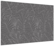 Obraz - Šedé palmové listy (90x60 cm)