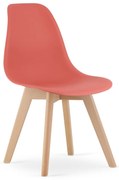 Korálová stolička KITO s bukovými nohami