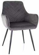 Jedálenská stolička Maya Velvet, sivá