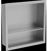 Mexen X-Wall-R zapustená polička s okrajom a poličkou 30 x 30 cm, inox - 1910303010S