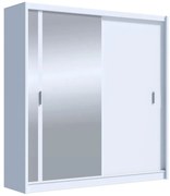 Šatní skriňa so zrkadlom SABRINA 203x215 cm biela
