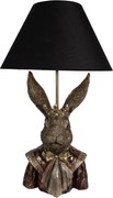 Zlatá stolná lampa Králik s čiernym tienidlom - Ø 37*61 cm