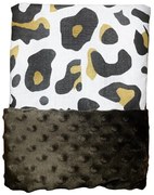 Deka Leopard/minky hnedá 60x70 cm – detská deka s leopardím motívom