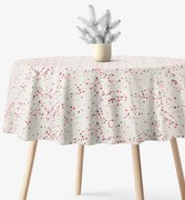 Goldea vianočný okrúhly obrus valencia - hviezdičky na režnej Ø 100 cm