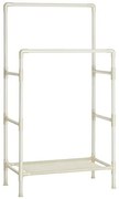 Stojan na oblečenie, 2 závesné tyče, 1 polica, 154x84x44cm, biely