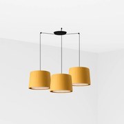 Faro Samba závesné svietidlo, čierna žltá, 3x E27, nastaviteľná výška