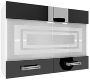 Kuchynská skrinka Belini horná 80 cm čierny lesk  INF SGW80/2/WT/B/0/B1