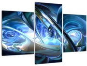 Obraz modrých fraktálov (90x60 cm)