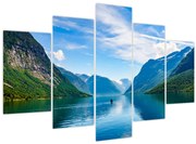 Obraz - Jazero Lovatnet (150x105 cm)