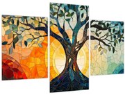 Obraz – Mozaika – slnko a strom I. (90x60 cm)