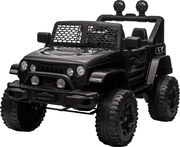 HOMCOM 12V Elektrické 4x4 Auto pre Deti s Diaľkovým Ovládaním, Svetlami a Klaksónom - 3-6 Rokov - Čierne | Aosom
