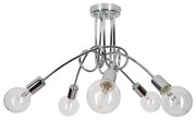 Stropné svietidlo Edison 5, chrómové telo svietidla