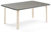 Stôl ELTON, 1400x700x530 mm, linoleum - tmavošedá, breza