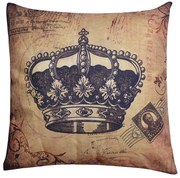 Vankúš s historickým potlačou a korunou - 43 * 43 cm