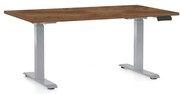 Výškovo nastaviteľný stôl OfficeTech D, 120 x 80 cm, sivá podnož, dub silverjack