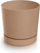 Kvetináč TUBOS P ECO WOOD svetlohnedý matný