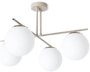 Stropné svietidlo Florence, 4x biele sklenené tienidlo, be/g