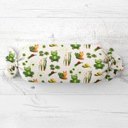 Biante Detský vankúš valec bonbon Sandra SA-609 Žabky a slimáky na bielom 15x40 cm