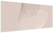 Obraz - Béžové listy N⁰2 (120x50 cm)